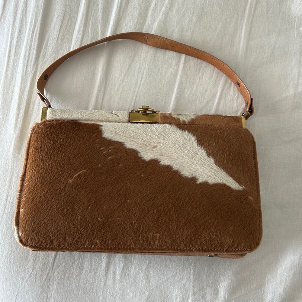 Vintage Cowhide large structured bag